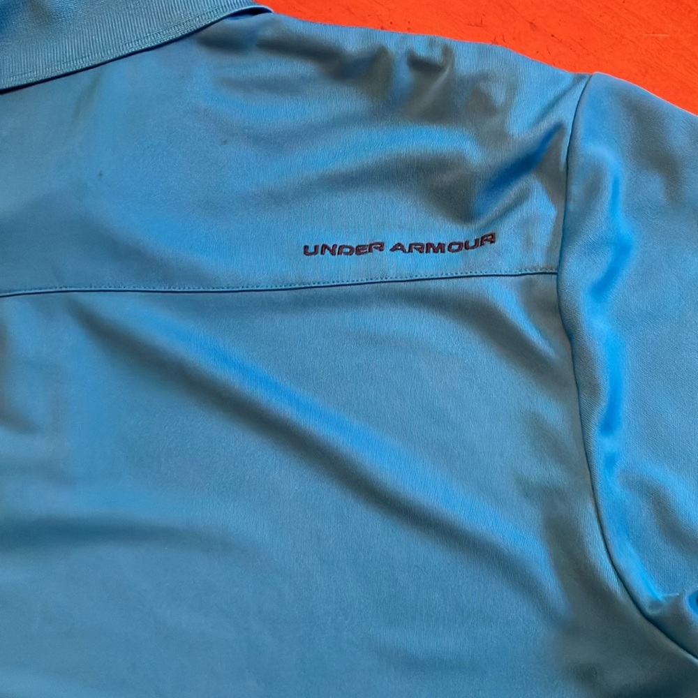 Men’s Bright Blue Under Armour Golf Shirt - Picture 7 of 8
